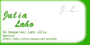 julia laho business card